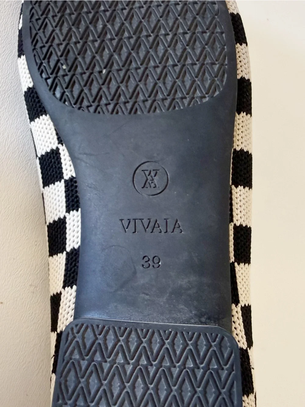 Vivaia Shoes Margot 2.0 Black & White Checker Knit Ballet Flats Chic Preppy 8